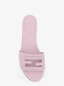 Fendi Women's Leather Tube Sandals ANEMONE