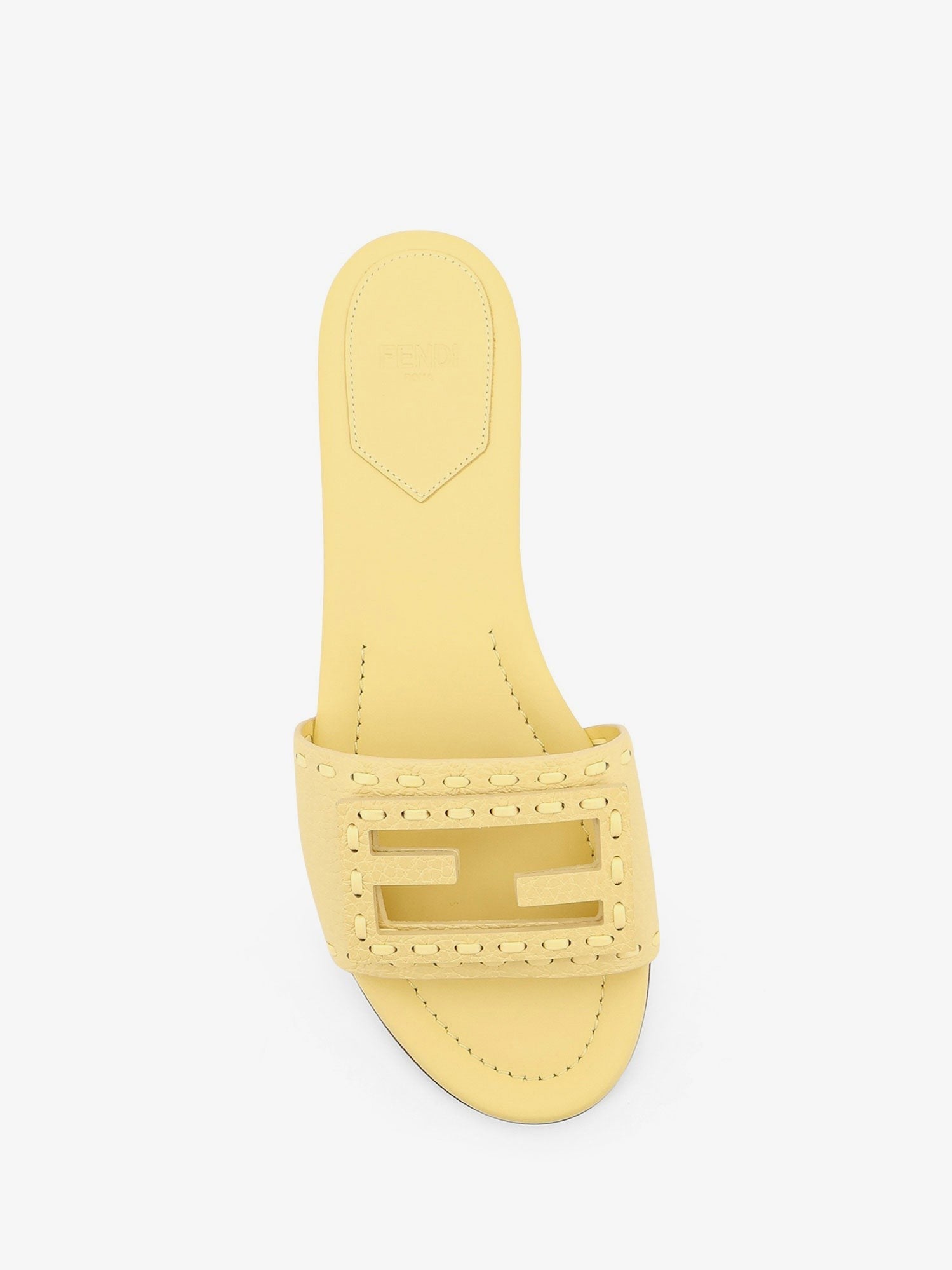 Fendi Women's Leather Tube Sandals Gold
