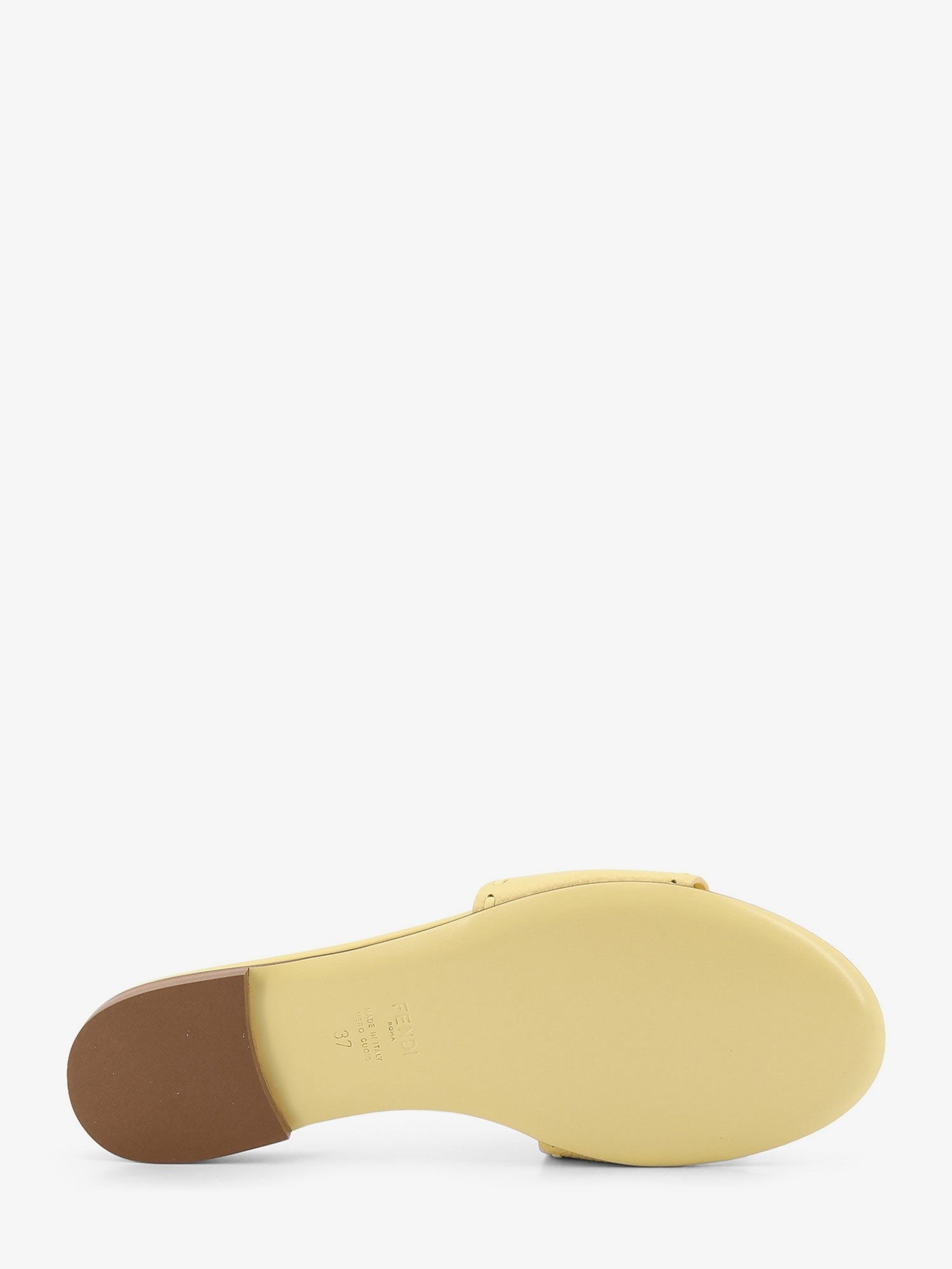 Fendi Women's Leather Tube Sandals Gold