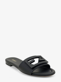Fendi Women's Leather Tube Sandals Black