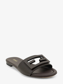 Fendi Women's Leather Tube Sandals Black