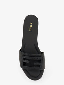 Fendi Women's Leather Tube Sandals Black
