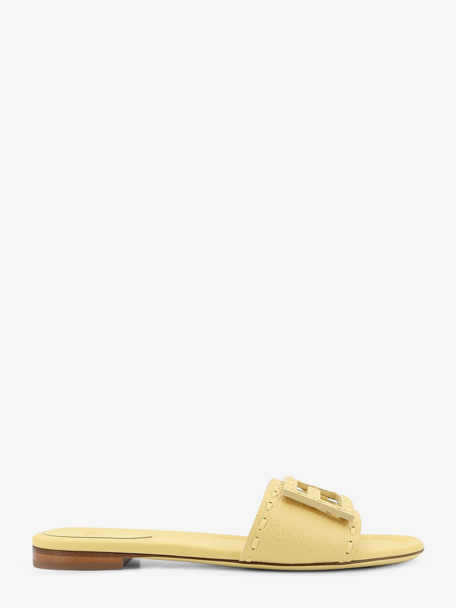 Fendi Women's Leather Tube Sandals Gold