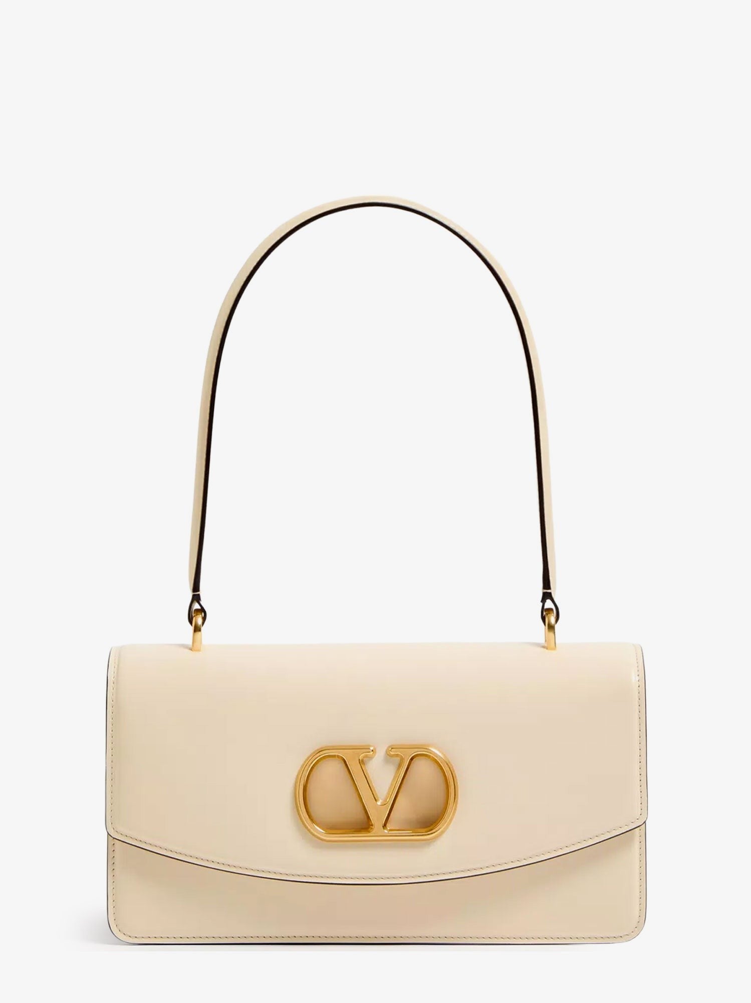 Valentino Women's Leather Vlogo Shoulder Bag White