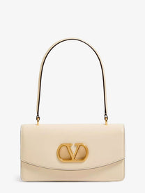 Valentino Women's Leather Vlogo Shoulder Bag White