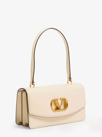 Valentino Women's Leather Vlogo Shoulder Bag White