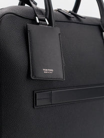 Tom Ford Men's Leather Work Bag Black