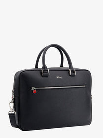 Kiton Men's Leather Work Bag Black