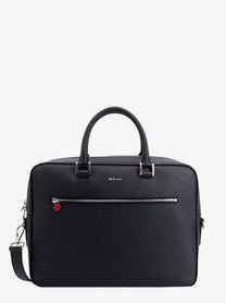 Kiton Men's Leather Work Bag Black