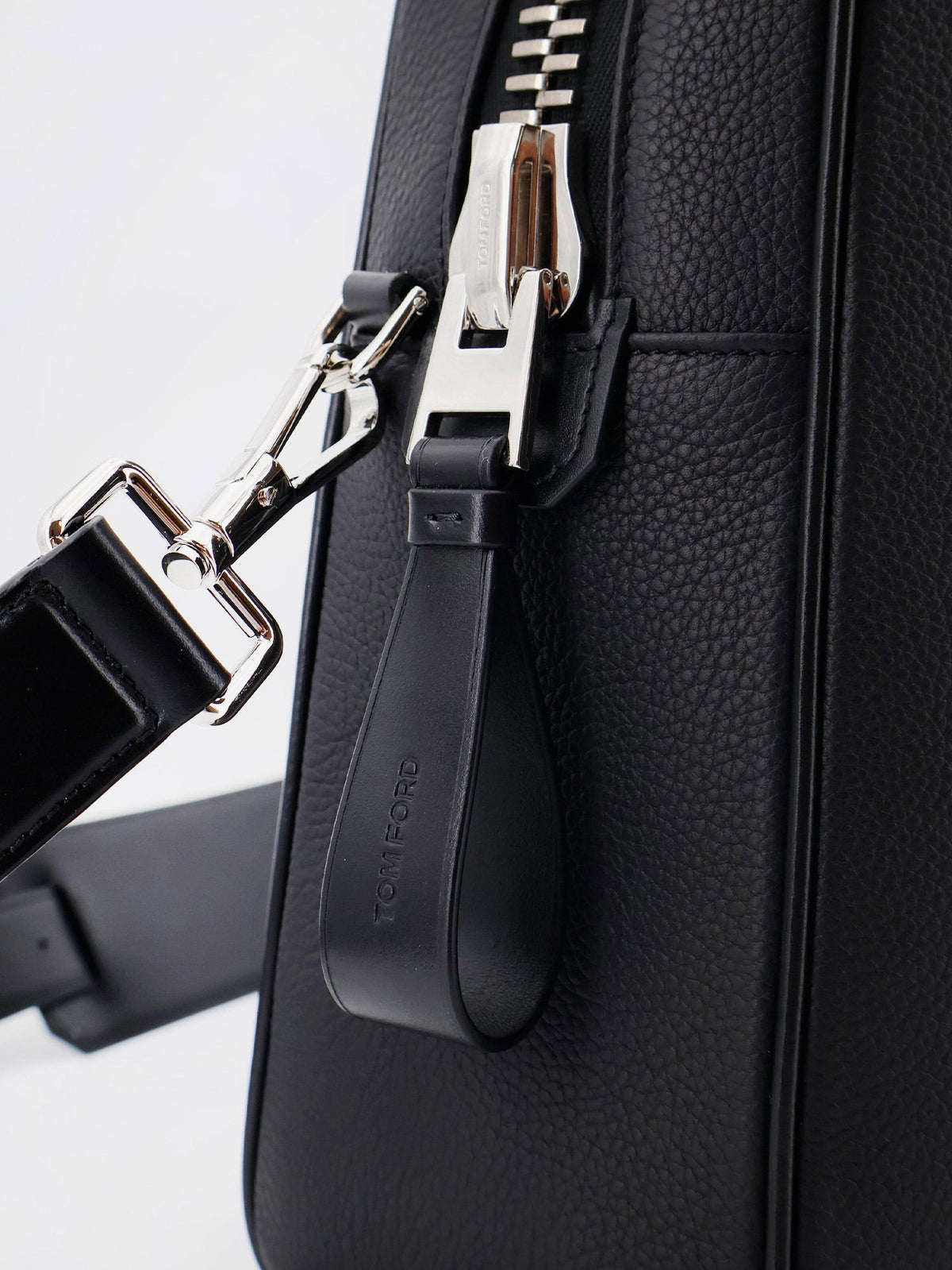 Tom Ford Men's Leather Work Bag Black, view 5