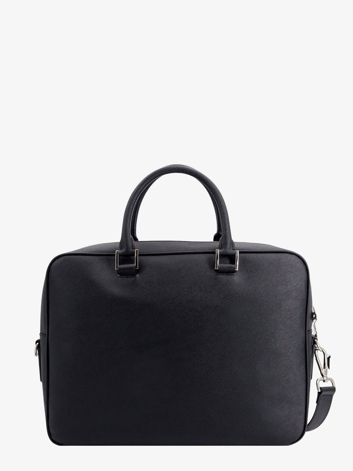 Kiton Men's Leather Work Bag Black