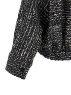 DARKPARK Lee Bouclé Wool Bomber Jacket White, view 4