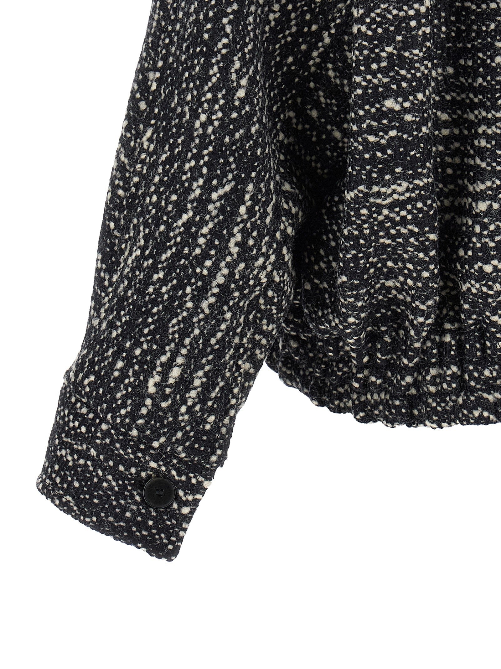DARKPARK Lee Bouclé Wool Bomber Jacket White