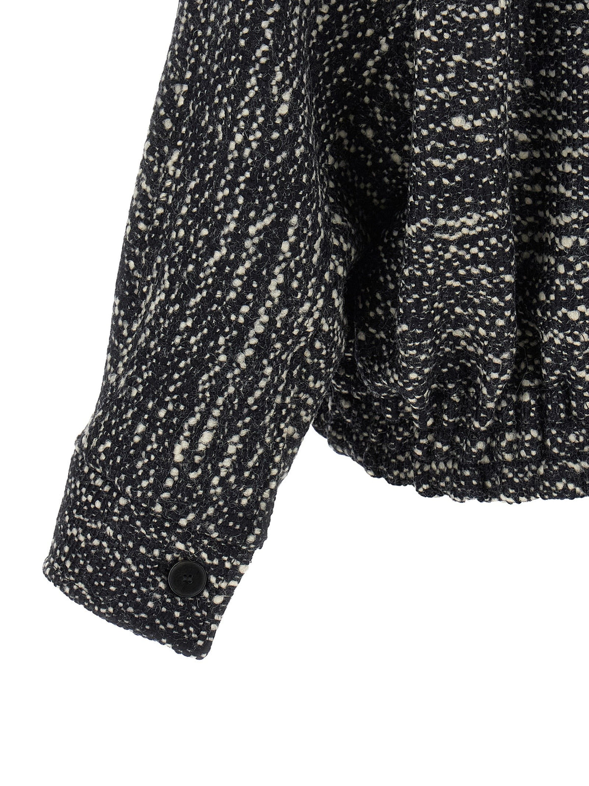 DARKPARK Lee Bouclé Wool Bomber Jacket White, view 4