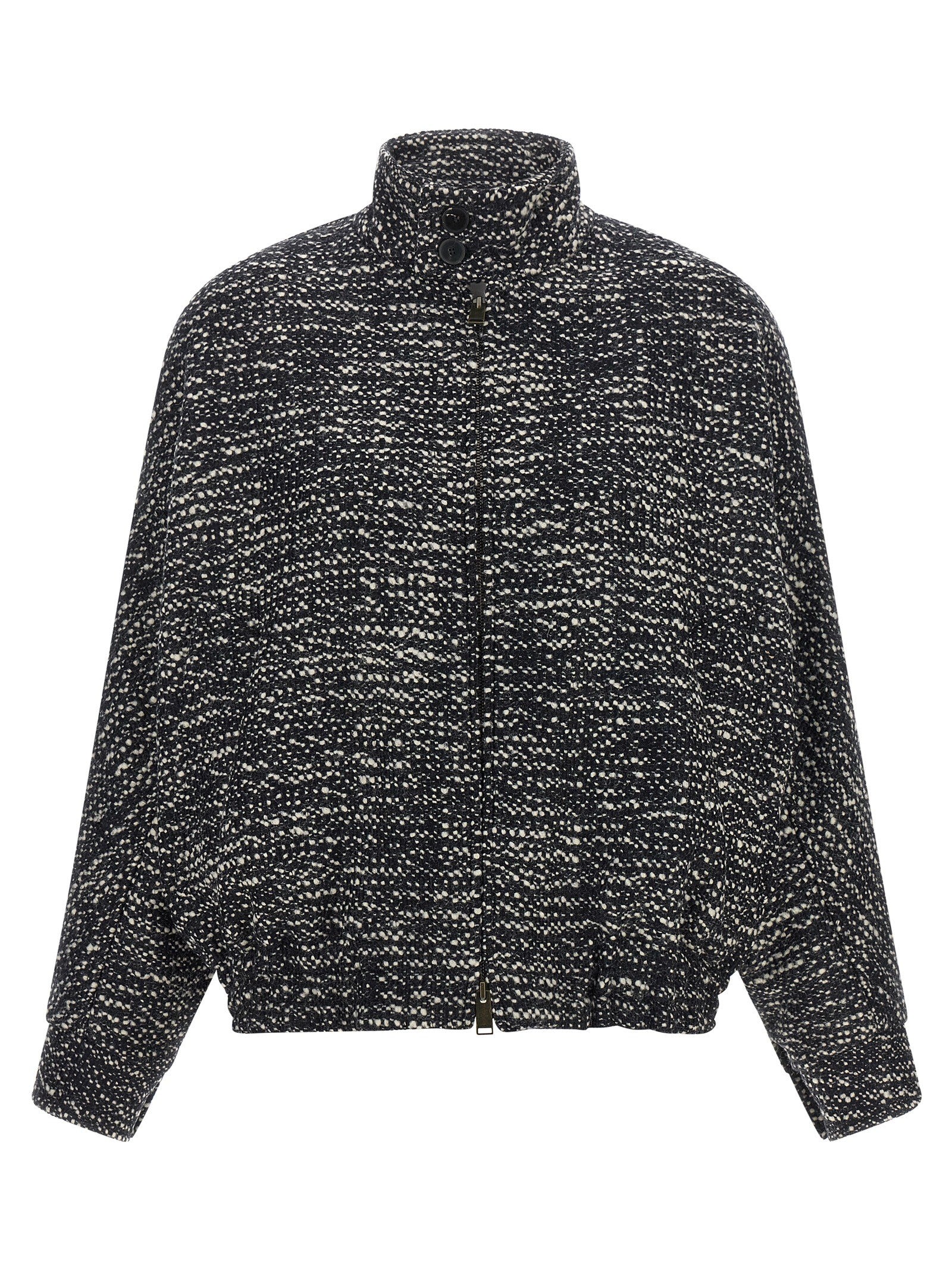 DARKPARK Lee Bouclé Wool Bomber Jacket White