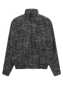 DARKPARK Lee Bouclé Wool Bomber Jacket White