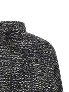 DARKPARK Lee Bouclé Wool Bomber Jacket White, view 3