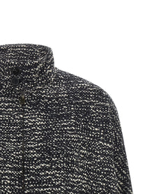 DARKPARK Lee Bouclé Wool Bomber Jacket White