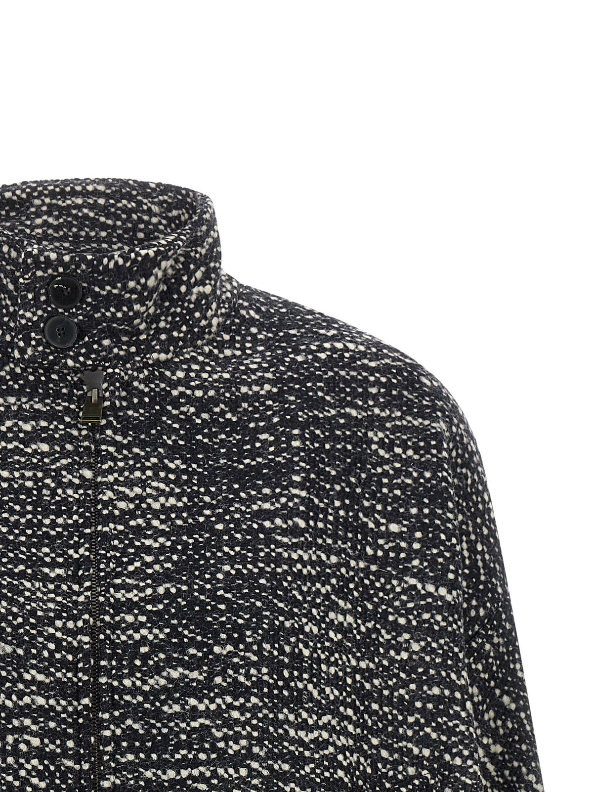 DARKPARK Lee Bouclé Wool Bomber Jacket White, view 3