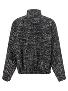 DARKPARK Lee Bouclé Wool Bomber Jacket White, view 2