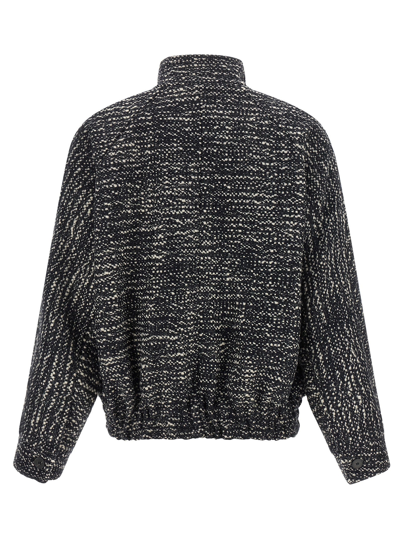 DARKPARK Lee Bouclé Wool Bomber Jacket White