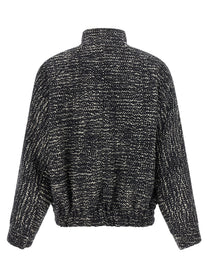 DARKPARK Lee Bouclé Wool Bomber Jacket White