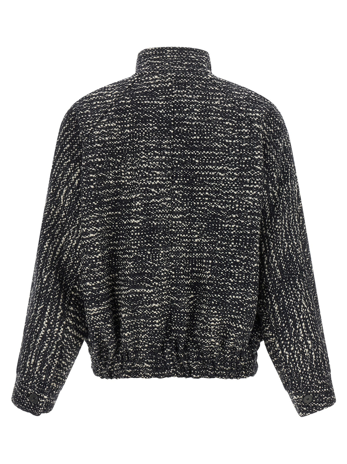 DARKPARK Lee Bouclé Wool Bomber Jacket White, view 2