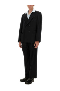 Our Legacy men’s black double-breasted blazer doppiopetto with structured fit and notched lapels