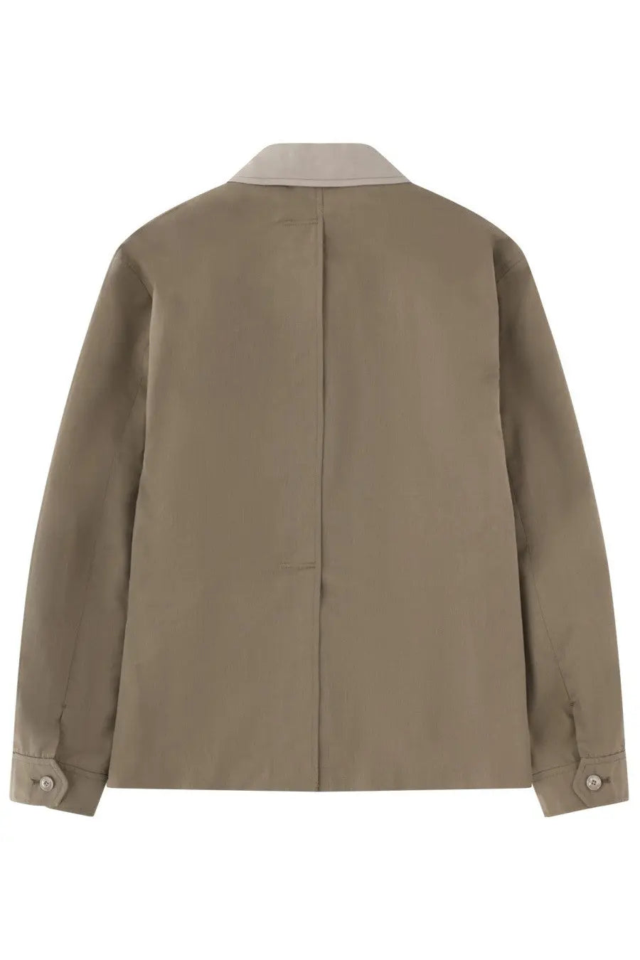 Our Legacy men’s blazer jacket pack beige cotton jacket with contrasting light beige collar and buttoned cuffs
