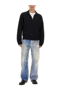 Our legacy men’s black knit cardigan with button closure made from soft knit fabric for casual wear