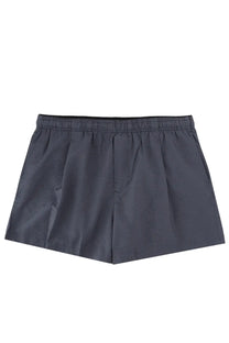 Our Legacy men’s costume da bagno dark gray checkered shorts with elastic waistband in misto cotone grey