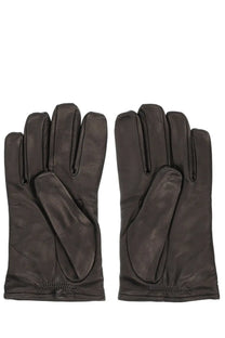 Our Legacy men’s guanti in pelle black leather gloves with smooth textured surface and neat edge stitching