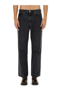 Our Legacy men’s jeans third cut grey dark-wash denim with straight-leg cut and classic five-pocket design