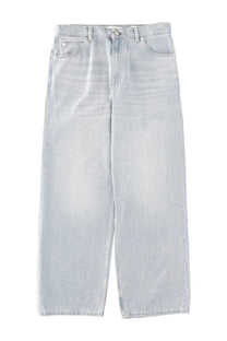 Our Legacy men’s jeans vast cut blue light-wash denim with relaxed wide-leg cut and classic five-pocket design