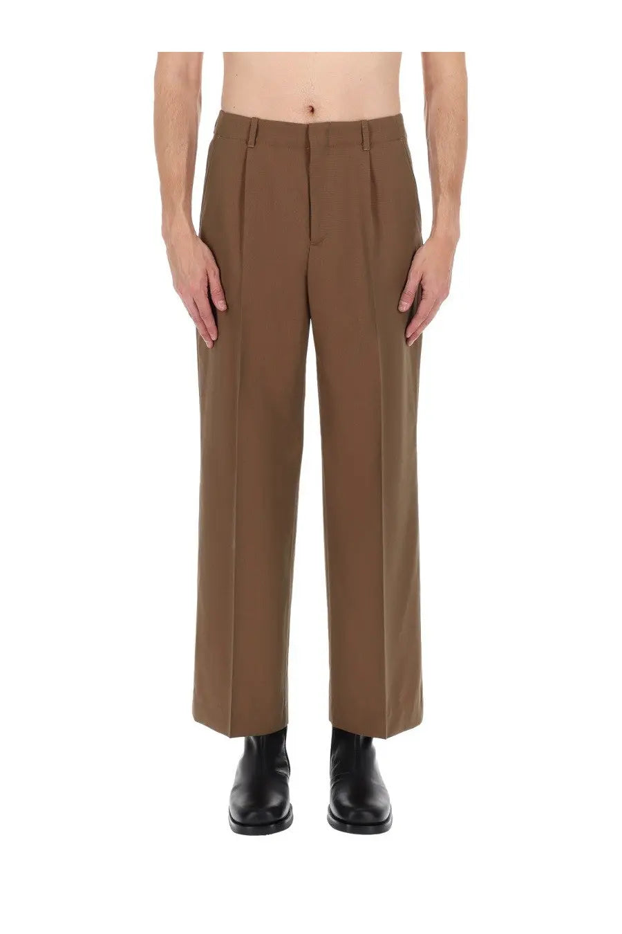 Our Legacy Men's Pleated Tailored Trousers Brown, view 6