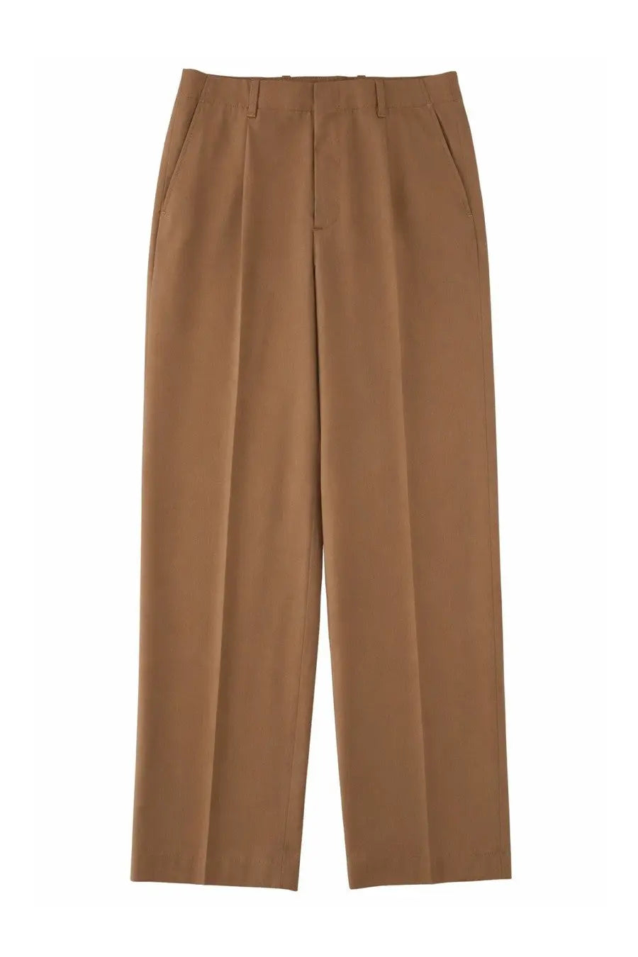 Our Legacy men’s pantalone sartoriale con pieghe brown high-waisted trousers with pleated front and straight-leg cut