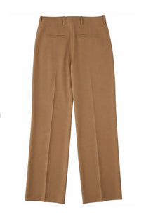 Tan tailored fit wide-leg trousers with two back pockets shown from the back in Our Legacy men’s pantalone sartoriale brown