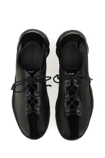 Our Legacy unisex Klove sneaker black leather lace-up with glossy finish and chunky sole for casual wear