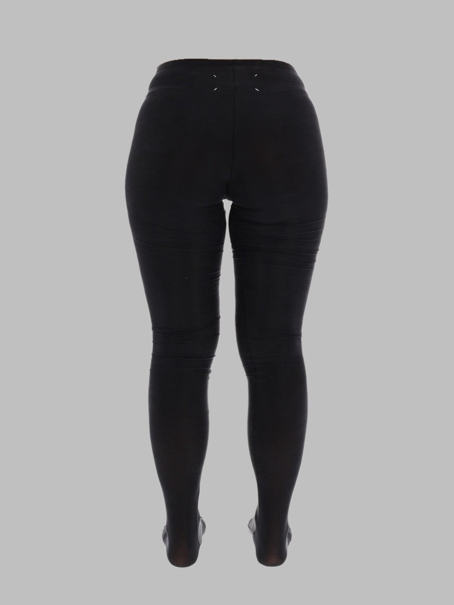 Maison Margiela Women's Leggings in Cupro Black