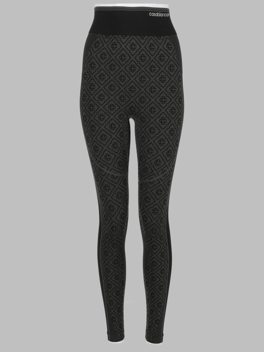Casablanca Women's Leggings Monogram Senza Cuciture Grey