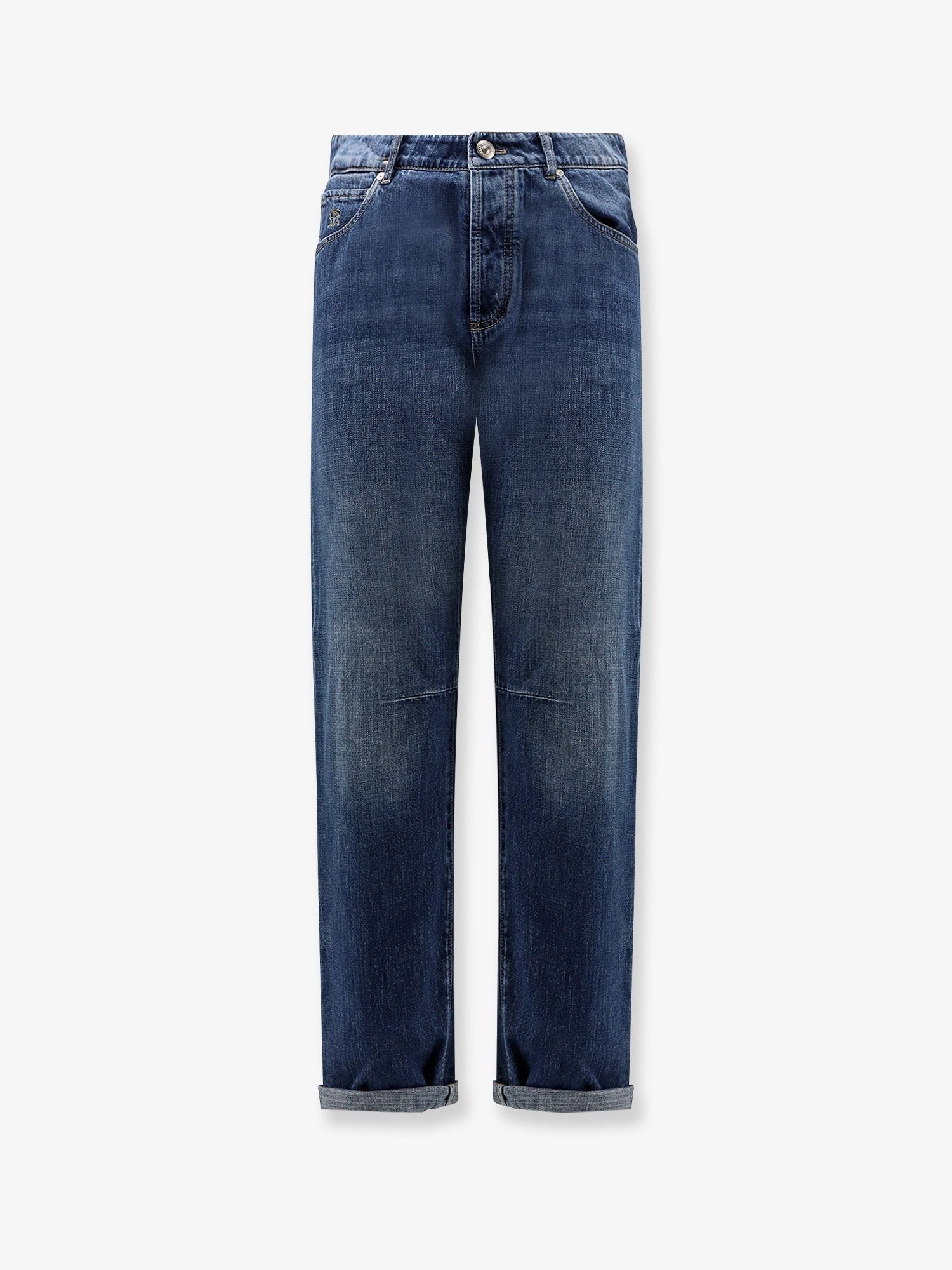 Brunello Cucinelli Men's Leisure Fit Cotton Jeans Blue