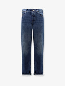 Brunello Cucinelli Men's Leisure Fit Cotton Jeans Blue