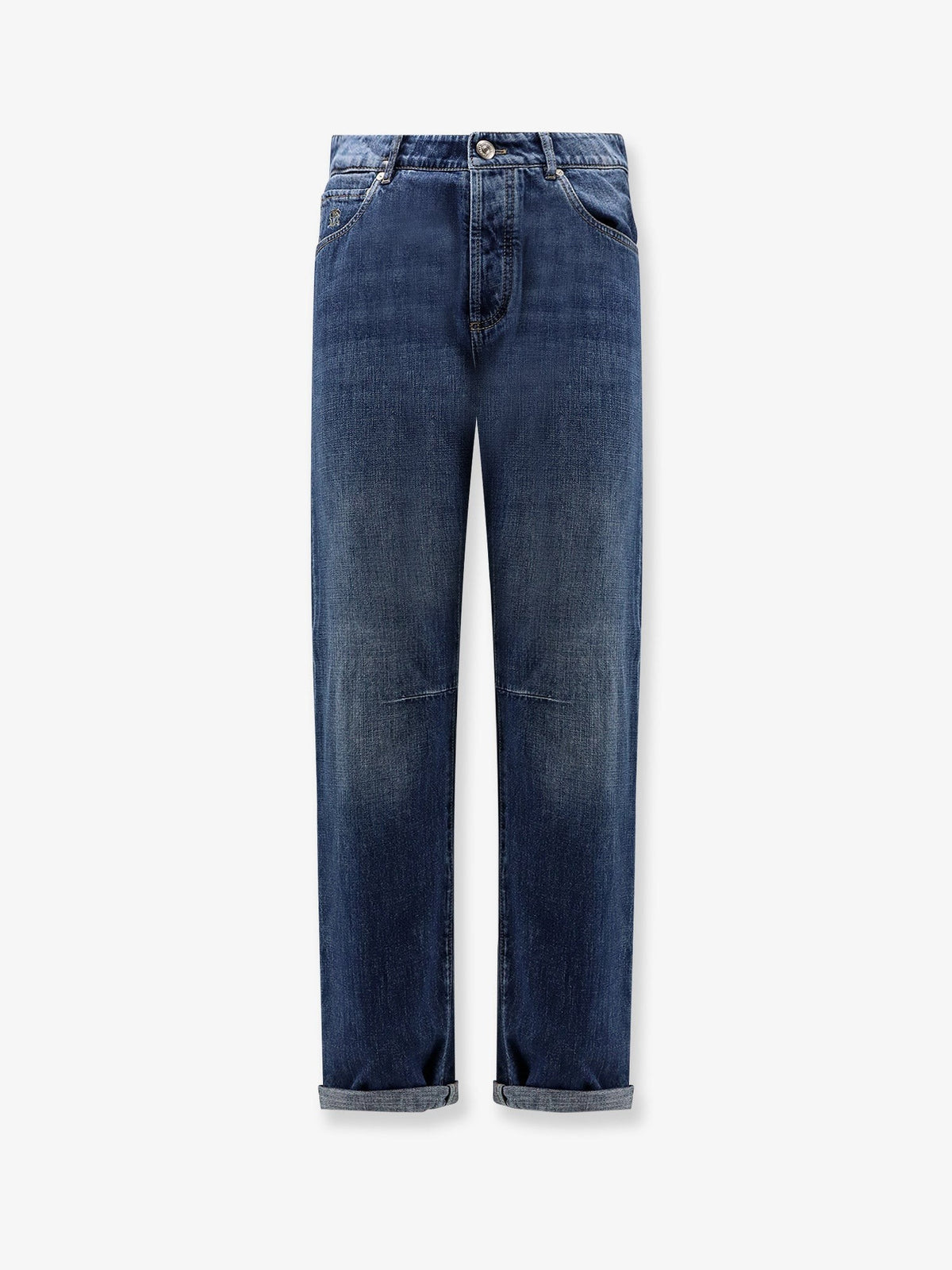 Brunello Cucinelli Men's Leisure Fit Cotton Jeans Blue