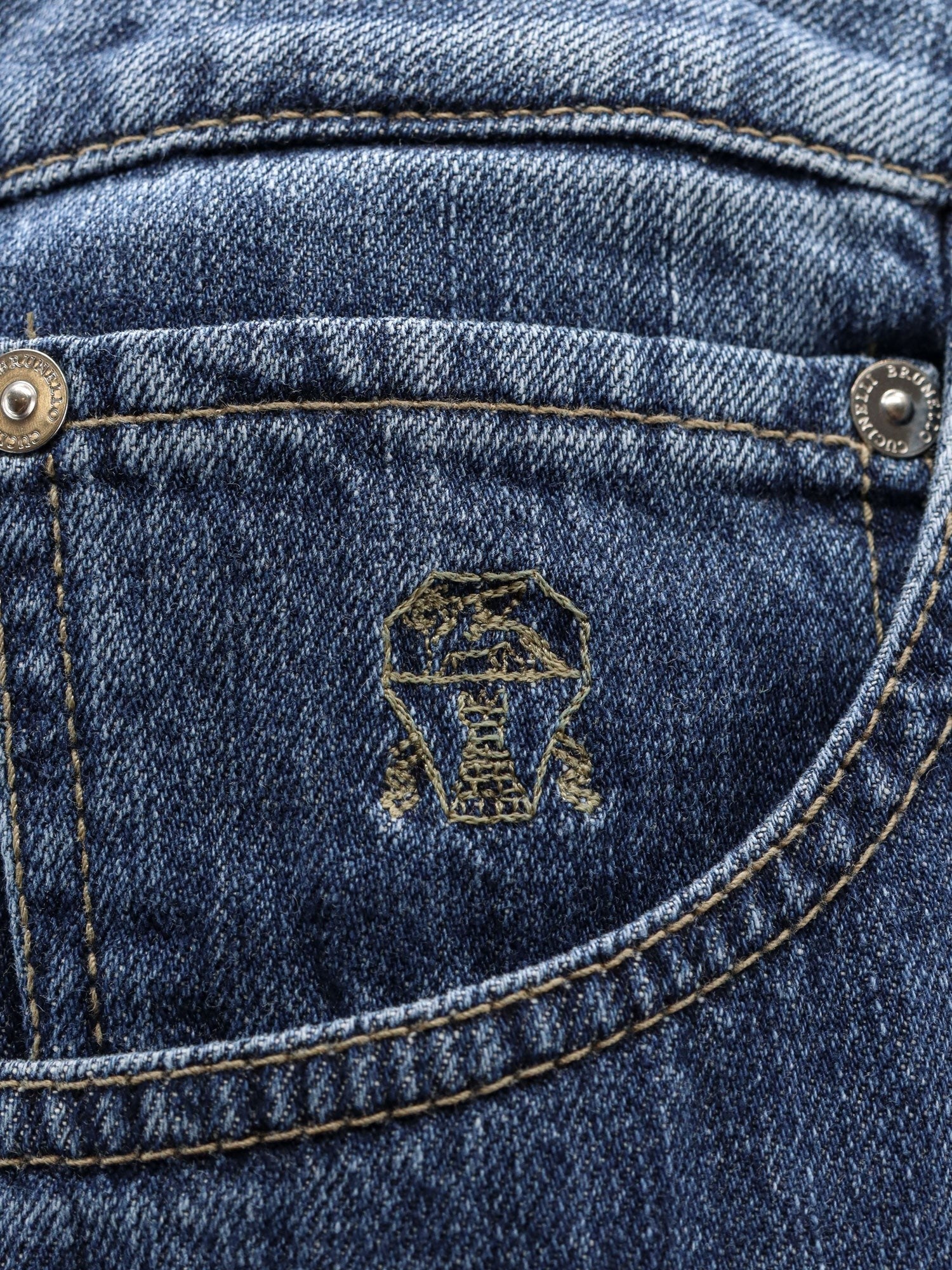 Brunello Cucinelli Men's Leisure Fit Cotton Jeans Blue