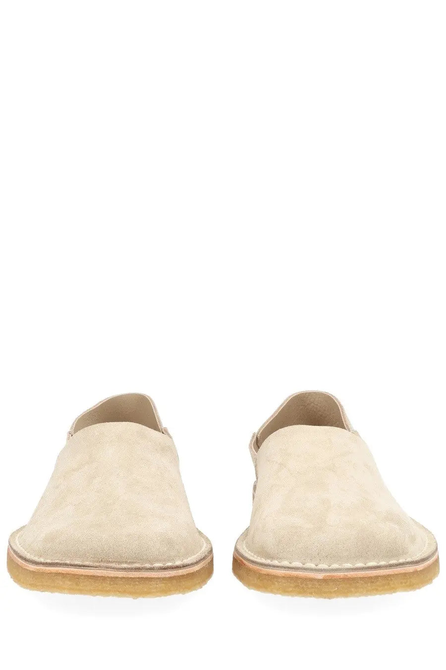 Lemaire Men's Suede Slip on Loafers Beige, view 3