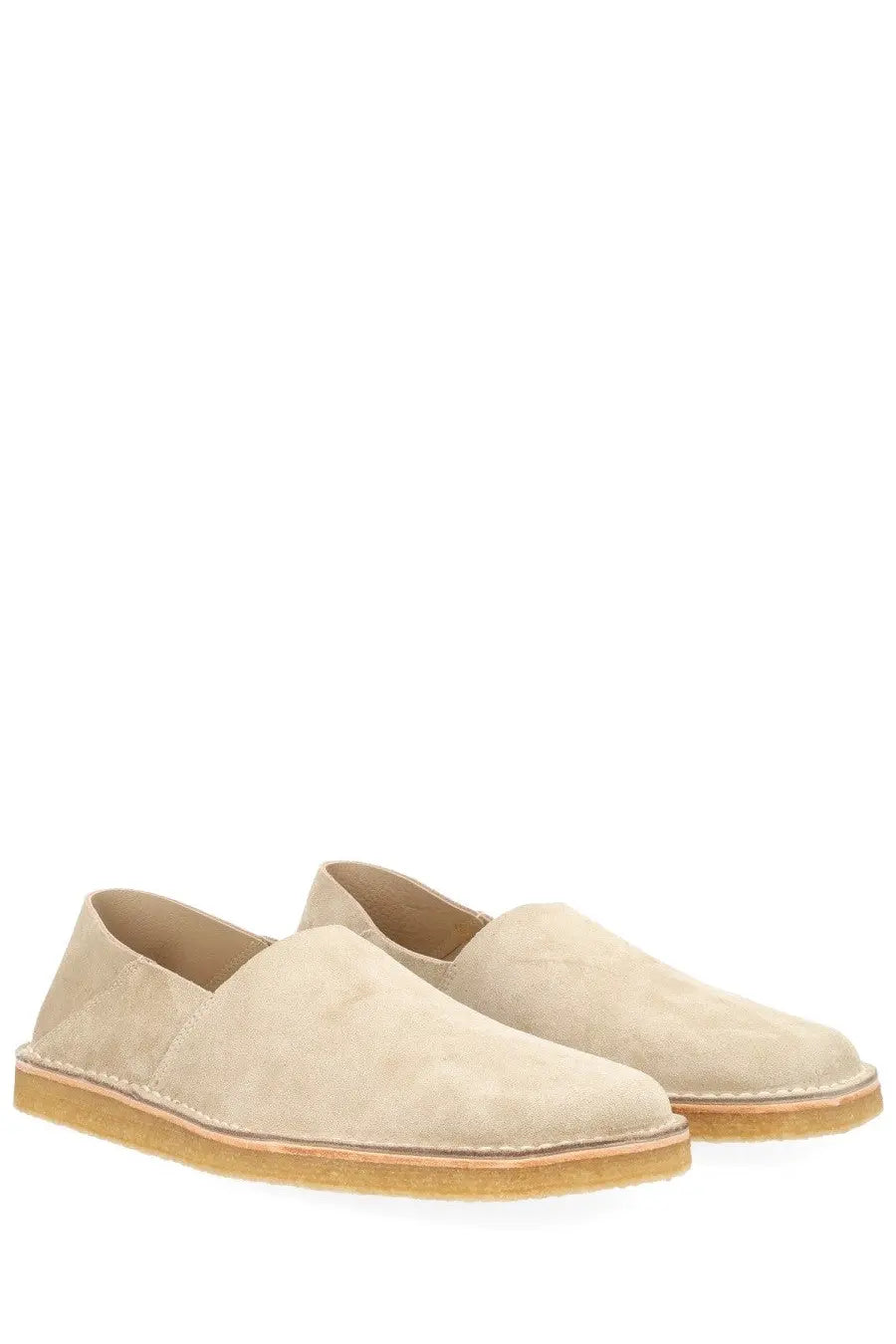 Lemaire Men's Suede Slip on Loafers Beige, view 2