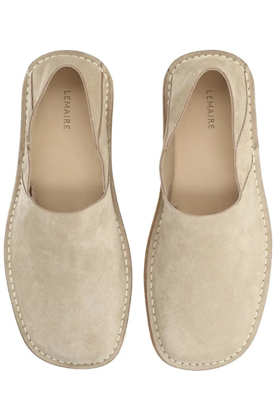 Lemaire Men's Suede Slip on Loafers Beige, view 6