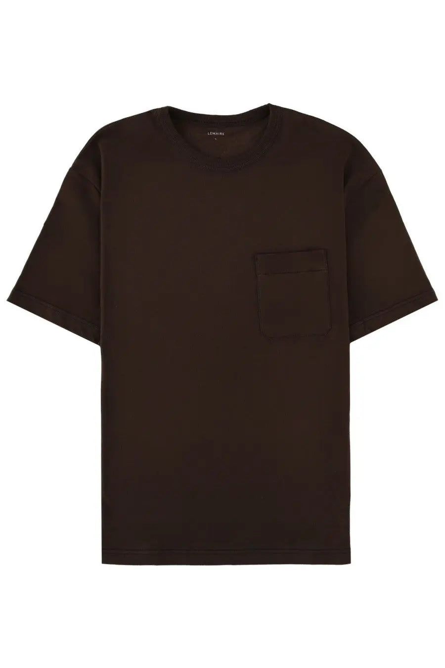 Lemaire men’s black short-sleeved t-shirt with chest pocket crew neck relaxed fit casual wear