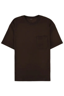 Lemaire men’s black short-sleeved t-shirt with chest pocket crew neck relaxed fit casual wear