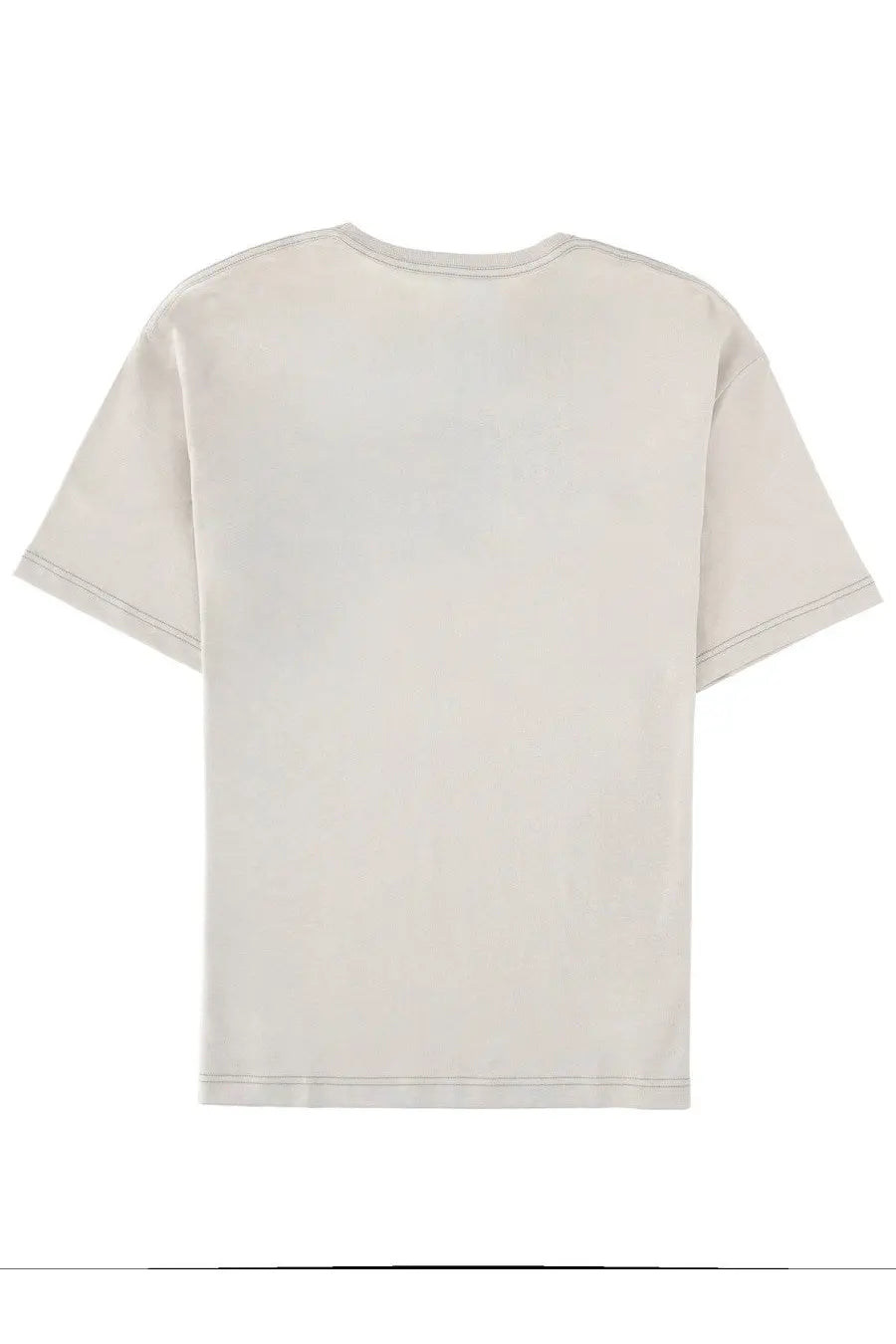 Lemaire men’s cream-colored relaxed-fit cotton t-shirt with subtle stitching details in white